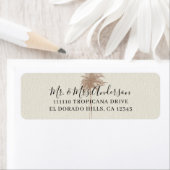 Bruine Palm Tree Beach bruiloft Etiket (Insitu)