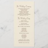 Bruine Palm Tree Tropical Wedding Programma (Achterkant)