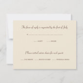 Bruine palmboom RSVP Weddenschapskaart Kaartje (Achterkant)