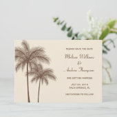 Bruine palmboom save-the-date-aankondiging save the date (Staand voorkant)