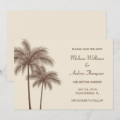 Bruine palmboom save-the-date-aankondiging save the date (Voorkant / Achterkant)