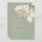 bruine pampas - bruiloft kaart (Voorkant / Achterkant)