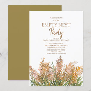 Bruine Pampas Grass Green White Empty Nest Party Kaart