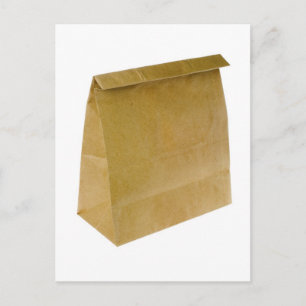 Bruine papieren zak briefkaart
