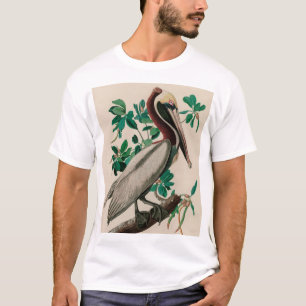 Bruine Pelican Birds of America Audubon Print T-shirt
