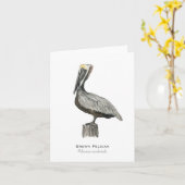 Bruine Pelican-kaart Kaart (Gele Bloem)
