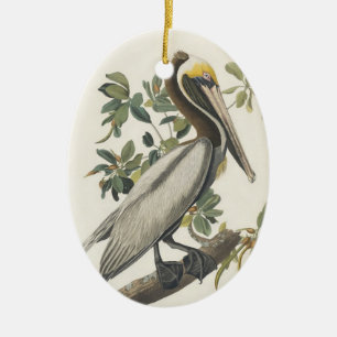 Bruine Pelican van Audubon Keramisch Ornament