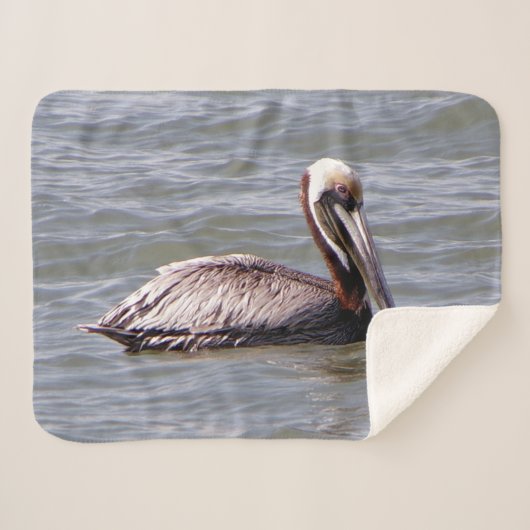 Bruine Pelikaan sherpa deken (Voorkant (horizontaal))