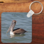 Bruine Pelikaan sleutelhanger (Achterkant)