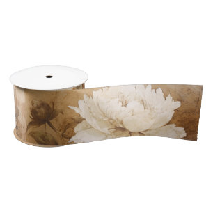 Bruine pioenen Decoupage Collage Lint