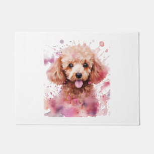 Bruine Poedel Puppy, Baby Dog, Kleur Splashes, Wat Deurmat