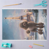 Bruine Poedel Winter in Parijs Decoupage Tissuepapier (Craft)