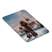 Bruine Poedel Winter in Parijs Schilderkunst Flexi Magneet (Rechterzijde)