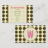 Bruine pokadop / roze Mode Visitekaartje (Voorkant / Achterkant)