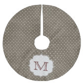 Bruine Polka Dot Monogram Initialen boomrok Kerstboom Rok (Voorkant)