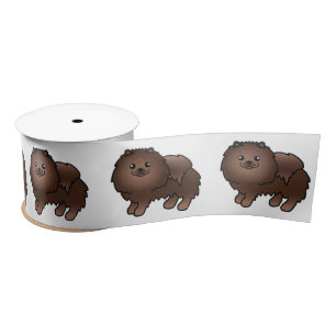 Bruine Pomeranian Lieve Cartoon Hond Lint