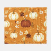 Bruine pompoen Bloemen Herfst en Herfst Patroon Fleece Deken (Voorkant (Horizontaal))