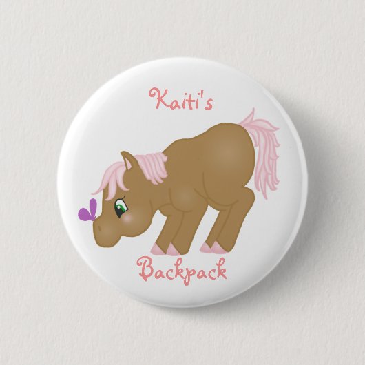 Bruine Pony Button (Voorkant)