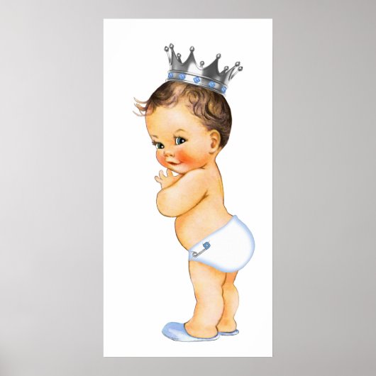 Bruine Prins Baby Shower Poster (Voorkant)
