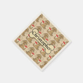 Bruine Puppy Dog Grafisch Ontwerp Personaliseren Servet (Hoek)