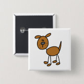 Bruine puppy Dog-overhemden en cadeautjes Vierkante Button 5,1 Cm (Voorkant /achterkant)