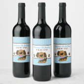 Bruine puppy Dog Wine Labels Wijn Etiket (Flessen)