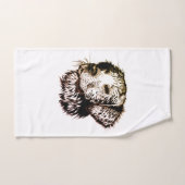 Bruine Puppy Schets Bad Handdoek (Handdoek)
