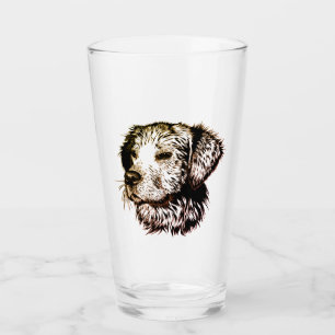 Bruine Puppy Schets Glas