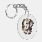 Bruine Puppy Schets  Sleutelhanger (Voorkant Links)