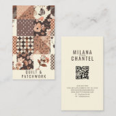 Bruine Quilt Patchwork Handgemaakte Kleding Visitekaartje (Voorkant / Achterkant)