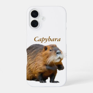 Bruine Realistische Capybara Dierenliefhebber iPho iPhone 16 Hoesje