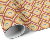 Bruine Retro Aardse Golvende Retro Midden Eeuw Cadeaupapier (Rol Hoek)