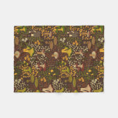 Bruine Retro Paddestoel Fleece Deken (Voorkant (Horizontaal))