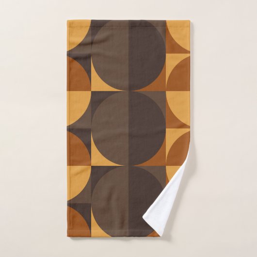 bruine retrorecirkels bad handdoek (Handdoek)