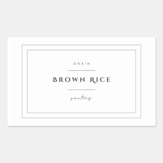 Bruine Rijst Etiket Stickers (Voorkant)
