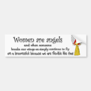 Bruine rode rode vrouwen zijn engelen bumpersticker