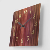 Bruine rode roze strepen vierkante klok (Hoek)