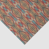 Bruine Rode Terracotta Aqua Turquoise Blue Tribe A Tissuepapier (Detail)