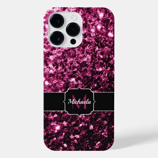 Bruine rode vlek Glitter sparkles Monogram iPhone Hoesje (Achterkant)
