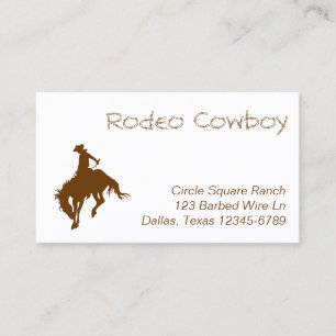 Bruine Rodeo Cowboy Visitekaartje