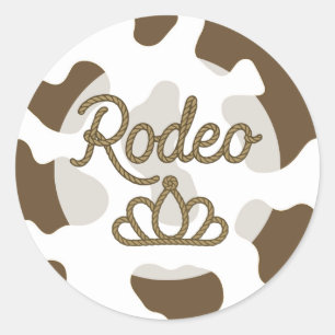 Bruine Rodeo Koningin Country Western Tiara Kroon  Ronde Sticker