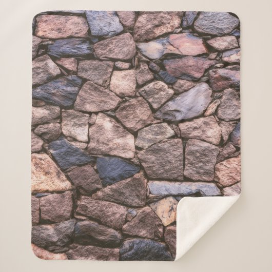 Bruine rotswand sherpa deken (Voorkant)