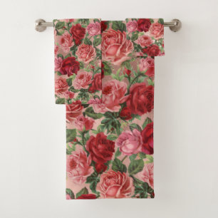  bruine roze bloemkool op roze roze roodbruin bad handdoek