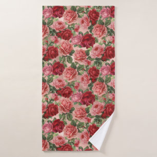  bruine roze bloemkool op roze roze roodbruin badhanddoek