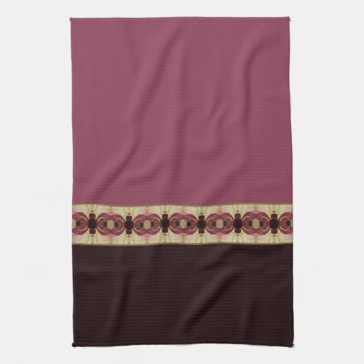 Bruine roze en beige theedoek (Verticaal)