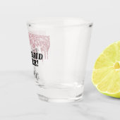 Bruine roze glittersparels bruid ze zei ja naam shot glas (Rechts)