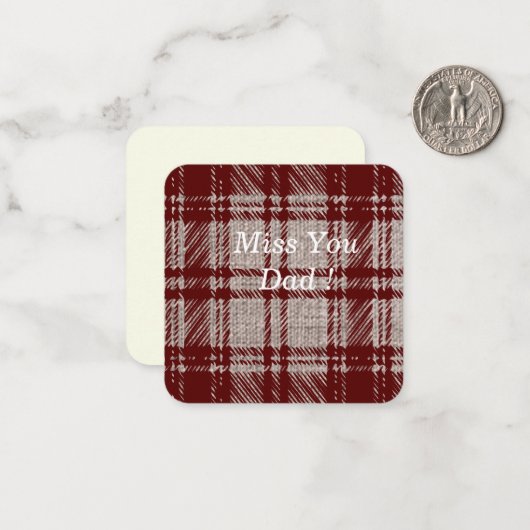 Bruine ruit notitiekaart notitiekaartje (Voorkant / Achterkant in situ)