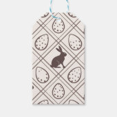 Bruine ruit Pasen Cadeaulabel (Voorkant)