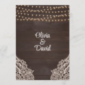 Bruine Rustieke Houten Slinger Licht Trouwprogramm Programma (Voorkant)