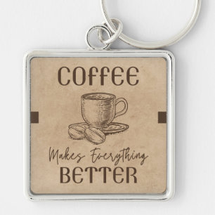 Bruine rustieke Vintage Sleutelhanger